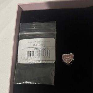 Pandora Heart Charm - Pink and Silver